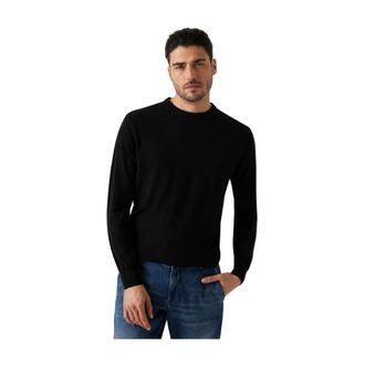 Guess Fred Ronde Hals Trui - Heren - Truien - Zwart - Maat: M Wol