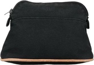 Herm&egrave;s Pre-owned Canvas pouches - Dames - Vintage Clutch - Zwart - ONE Size - Vintage