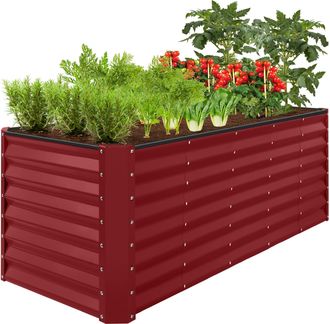 Best Choice Products 8x2x2ft Outdoor Metal Raised Garden Bed, Planter Box for Vegetables, Flowers, Herbs