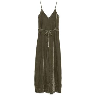 Gold Hawk Groene Velvet Palazzo Jurk met V-hals - Dames - Jumpsuits - Groen - S - Jumpsuits & Playsuits