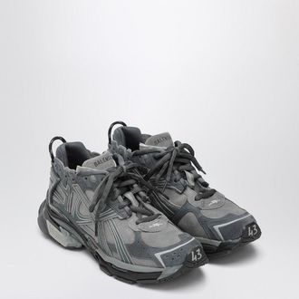Balenciaga Runner Sneakers In Grey Leather And Textile