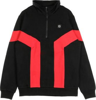 Dolly Noire Half Zip High Neck Sweatshirt - Heren - Sweatshirts - Zwart - XL - Katoen - Hoodies & sweatvesten