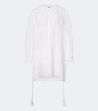 Isabel Marant Abito corto Lenora in cotone con ricamo