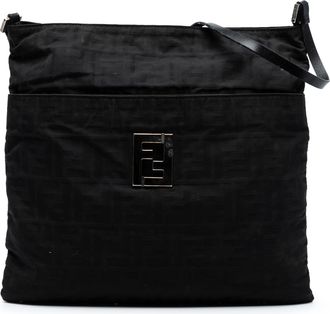 Fendi Womens Pre-owned Zucca Canvas Shoulder Bag - Black Textile - One Size