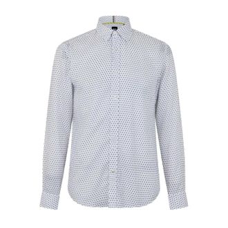 HUGO BOSS Heren Polka Dot Regular Overhemd met Lange Mouwen (Helder groen)