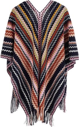 Missoni Wool-Blend Chevron Knit Cape - Multicolor