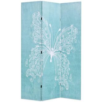vidaXL Biombo Divisor Plegable 120x170 Cm Mariposa Azul Vidaxl