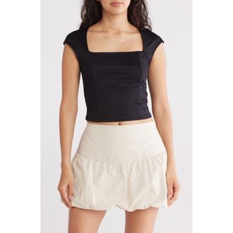 Elodie Double Lined Square Neck T-Shirt in Black at Nordstrom Rack, Size X-Small