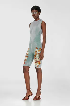 Diesel Knitted playsuit with floral motif - Dresses - Woman