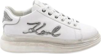 Karl Lagerfeld Schoenen, Dames, Wit, 40 EU, Leer, Kapri Kushion Sneakers