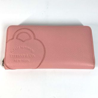 Tiffany & Co. Pink Leather Long Wallet (Bi-Fold) (Pre-Owned)