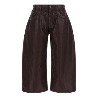 The Attico Wide-leg Cropped Jeans - Dames - Jeans - Paars - Maat: W28 Katoen