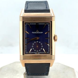 Jaeger-LeCoultre Pre-owned Jaeger LeCoultre Reverso Tribute GMT Blue Dial Mens Watch Q398258J