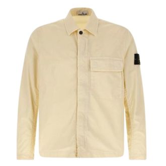 Stone Island Light Jackets, male, White, Size: 2XL Stone Island Jackets White