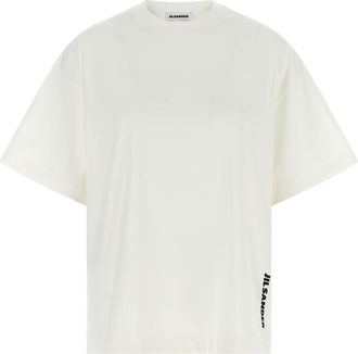 Jil Sander White Logo Crew Neck T-Shirt