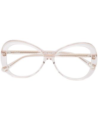 Chlo&eacute; transparent butterfly glasses - women - Acetate - 56 - White