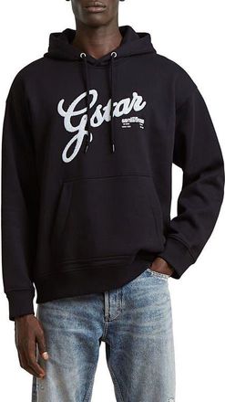 G-Star Chenille Relaxed Hoodie in Dark Black at Nordstrom, Size Xx-Large