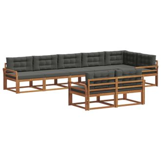 vidaXL Conjunto De Sof&aacute;s De Exterior 8 Pcs Natural Y Antracita Vidaxl