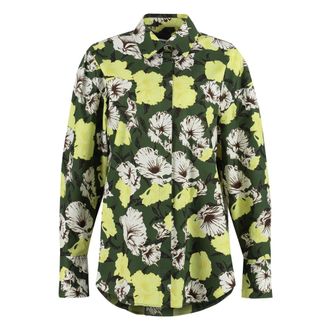 Msgm Msgm, Overhemden, Dames, Veelkleurig, S, Katoen, Bedrukt katoenen overhemd