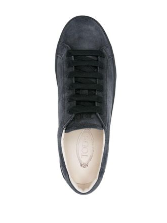Tod's Logo-Embossed Suede Sneaker - Black