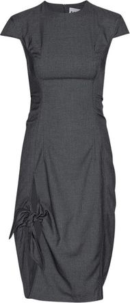 Remain Elegante Geknoopte Jurk - Dames - Casual kleedjes - Zwart - S - Wol - Kleedjes