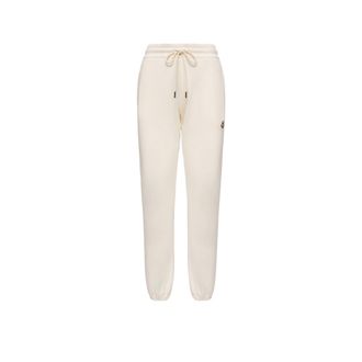 Moncler Moncler Logo Cotton Blend Fleece Sweatpants, Women, White, Size: Xs