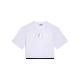 Freddy T-shirt cropped con inserto a contrasto e logo perlato