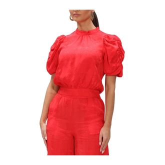 Harper & Yve Macey-Ss Top - Dames - Blouses & Shirts - Rood - Maat: XS Leer