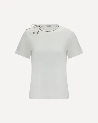 Burberry Cotton lace-detail T-shirt Female S
