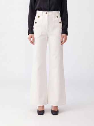 Max Mara High-Waisted Cotton Flare Trousers with Patch Pockets