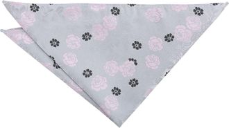 DQT Floral Rose Wedding Pocket Square Handkerchief for Men - Silver & Pink