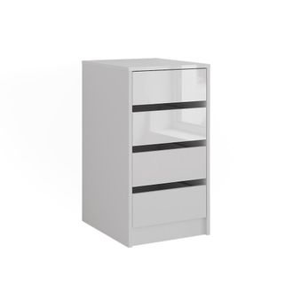 Vicco Aparador Sherry, Blanco, 40.2 X 76.2 Cm Con Tapa De Contenedor, Vicco