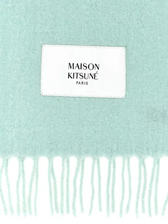 Maison Kitsun&eacute; Logo Patch Scarf - Teal