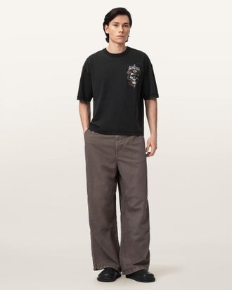 AllSaints Cotton Araknid Short Sleeve Boxy Graphic T-Shirt, Size: XXL