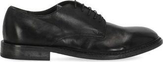 Moma Black Word Vintage Lace-Up Leather Shoes
