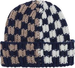 8 by YOOX RECYCLED WOOL BICOLOR CHECKED BEANIE