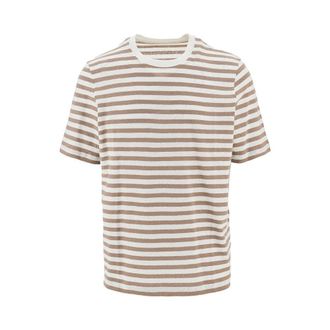 Majestic Filatures Striped cotton and linen T-shirt Man S