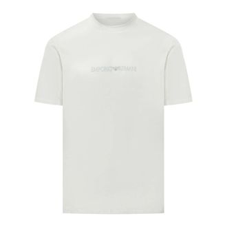 Emporio Armani T-shirt met borstlogo - Heren - T-shirts - Wit - 2XL - Katoen - Tops