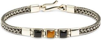 Caputo & Co. Triple Cabochon Artisan Bracelet in Yellow Tiger Eye at Nordstrom