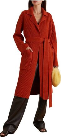 Joseph Jospeh Orange Belted Rib Knit Longline Cardigan Size XS