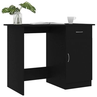 Berkfield Home Modern Desk Black 100x50x76 cm Engineered Wood | Size: 100 x 50 x 76 cm