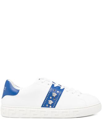 Versace studded trainers - men - Calf Leather/Calf Leather/Rubber - 41.5 - White