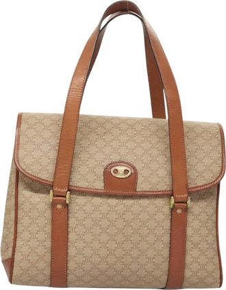 Celine Macadam Beige Canvas Handbag (Pre-Owned)