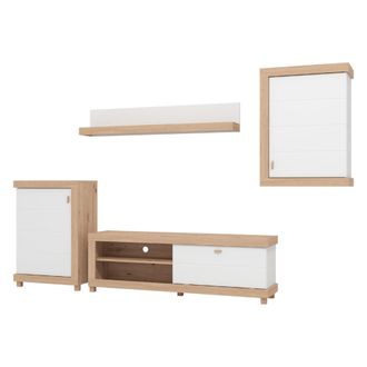 Dmora Conjunto De Muebles De Sala Urbe, Modular, 7 Estantes, Puerta Abatible, Marr&oacute;n Mate