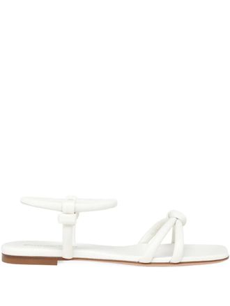 Gianvito Rossi Juno knotted flat sandals - women - Nappa Leather/Nappa Leather/Calf Leather/Rubber - 41.5 - White