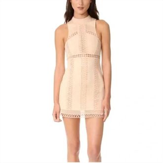 Free People Skyscraper Crochet Inset Dress In Nude