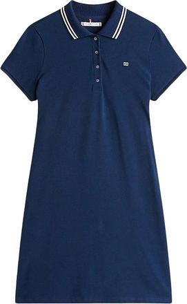 Tommy Hilfiger Sportieve Feminine Polo Jurk - Dames - Korte kleedjes - Blauw - S - Katoen - Kleedjes