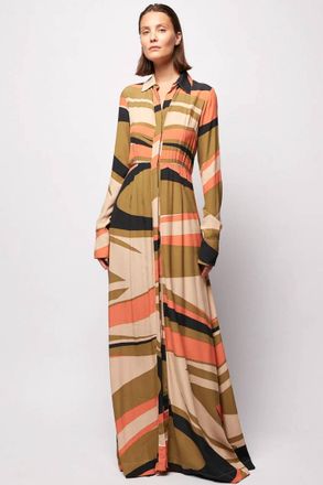 S/W/F All-Class Shirt Dress In Landmark Pattern