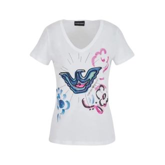 Emporio Armani Dames, Tops, Wit, Maat: M Katoen