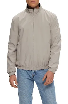 Gorski Reversible Zip Jacket in Black/light Beige at Nordstrom, Size Large